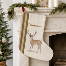 オーダーメイド 森の雄鹿 クリスマス・ストッキング ラージクリスマスストッキング