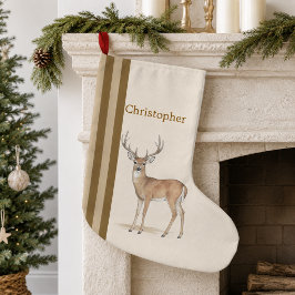 オーダーメイド 森の雄鹿 クリスマス・ストッキング ラージクリスマスストッキング