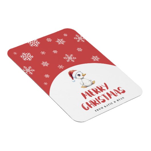 オーダーメイド 水彩クリスマスのガチョウのアヒル マグネット (右側)