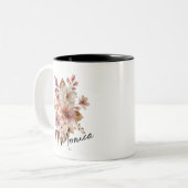 オーダーメイド 水彩花柄 マグカップ (正面左)