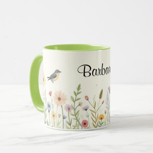 オーダーメイド 水彩花 コーヒー マグカップ (正面左)
