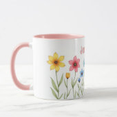 オーダーメイド 水彩花 コーヒー マグカップ (左)