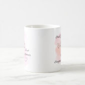 オーダーメイド 水彩 ピンク コケット マグカップ (中央)