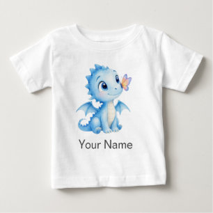 オーダーメイド 水彩 ベビードラゴン 蝶 キッズ ベビーTシャツ