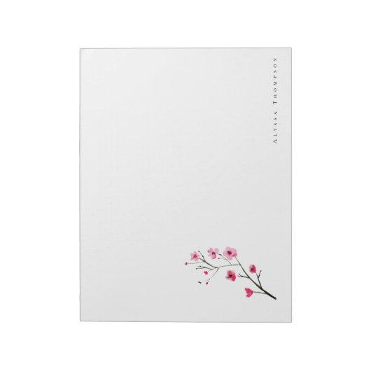 オーダーメイド 水彩 桜の花 ノートパッド (回転)