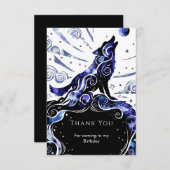 オーダーメイド 水彩 狼 誕生日 サンキューカード (正面/裏面)