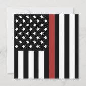 オーダーメイド 消防士パパ 父の日 薄い赤いライン カード (裏面)