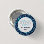 オーダーメイド 犬 誕生日 青い足跡 子犬 ペット 缶バッジ (正面&裏面)