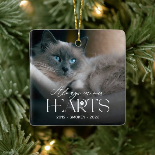 オーダーメイド 猫のメモリアル 写真 クリスマス オーナメント (ツリー)