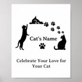オーダーメイド 猫の名前 ポスター – 愛を表現しよう (正面)