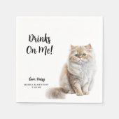 オーダーメイド 猫の結婚式 スタンダードカクテルナプキン (正面)