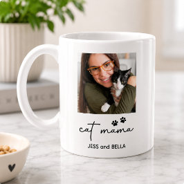 オーダーメイド 猫ママ 写真 & ペット名 メモリアルグッズ コーヒーマグカップ