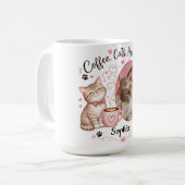 オーダーメイド 猫好き 写真 名前入り コーヒーマグカップ (正面左)