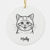 オーダーメイド 猫 クリスマス セラミックオーナメント (正面)