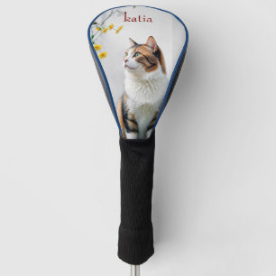 オーダーメイド 猫 ゴルフ 名入れ かわいい 猫 デ ゴルフヘッドカバー