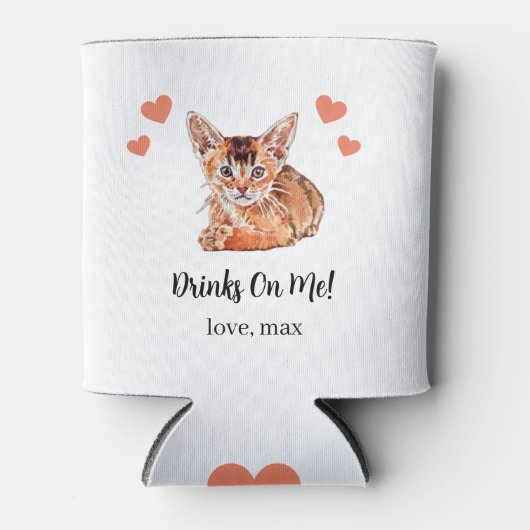 オーダーメイド 猫 ペット 結婚式 缶クーラー (正面)
