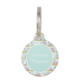 オーダーメイド 猫 名前タグ 猫の図書館 ブルー ペット ネームタグ