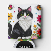 オーダーメイド 猫、花、蝶々 缶クーラー (裏面)