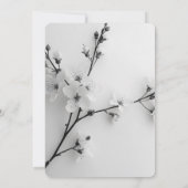 オーダーメイド:白黒の花の枝 ウェディング 招待状 (裏面)