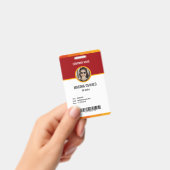 オーダーメイド 社員 写真 黄色 赤 識別証 バッジ (手持ち)