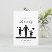 オーダーメイド「私たち愛してるよ、お父さん」シルエットアート サンキューカード (スタンド正面)