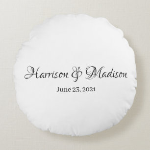 オーダーメイド 結婚式 名前+日付 カップル ラウンドクッション