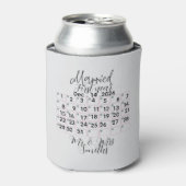 オーダーメイド 結婚記念日 カレンダー 日付入り 陶器 缶クーラー (缶正面)