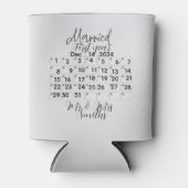オーダーメイド 結婚記念日 カレンダー 日付入り 陶器 缶クーラー (正面)
