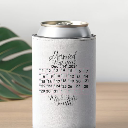 オーダーメイド 結婚記念日 カレンダー 日付入り 陶器 缶クーラー