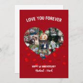 オーダーメイド 結婚記念日 ハート フォト コラージュ シーズンカード (正面/裏面)