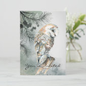 オーダーメイド 結婚記念日 バーンハウス オリーブの絵 ハガキ 招待状 (スタンド正面)