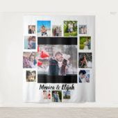 オーダーメイド 結婚記念日 15枚 フォト コラージュ タペストリー (正面)