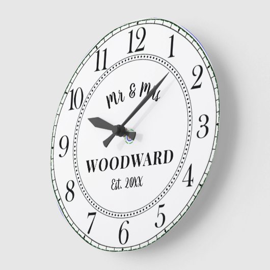 オーダーメイド 結婚記念 ウェディング 新婚 大型 時計 (傾斜)