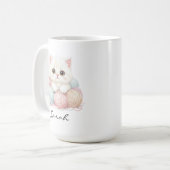 オーダーメイド 編み物 子猫 コーヒーマグ コーヒーマグカップ (正面左)