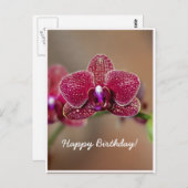オーダーメイド 美しい 赤いラン お誕生日 ポストカード (正面/裏面)