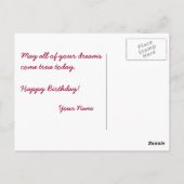 オーダーメイド 美しい 赤いラン お誕生日 ポストカード (裏面)