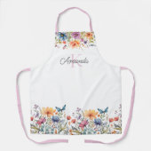 オーダーメイド 花と蝶のエプロン エプロン (正面)