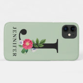 オーダーメイド 花 アルファベット J モノグラム Case-Mate iPhoneケース (裏面(横))