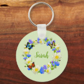 オーダーメイド 蝶 花 キーチェーン (正面)