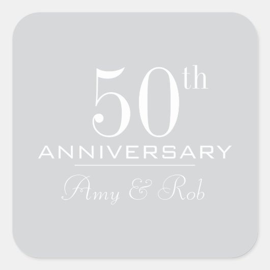 オーダーメイド 記念日 現代的 おしゃれ ミニマリスト スクエアシール (正面)