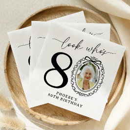 オーダーメイド 誕生日おめでとう 80歳フォトペーパーナプキン スタンダードカクテルナプキン