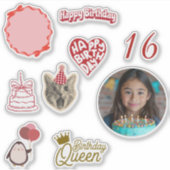 オーダーメイド 誕生日 ステッカー シート シール (正面)
