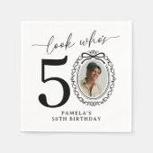 オーダーメイド 誕生日 ナプキン 50歳 写真入り スタンダードカクテルナプキン (正面)