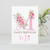 オーダーメイド 誕生日 名前入り フラワー 招待状 (スタンド正面)
