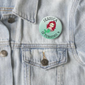オーダーメイド 誕生日 女の子 赤髪 人魚姫 ボタン 缶バッジ (インサイチュ)