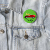 オーダーメイド 赤い車と少女のボタン 缶バッジ (インサイチュ)
