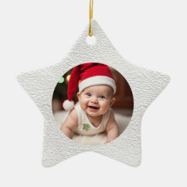 オーダーメイド 赤ちゃんの初めてのクリスマス 星 セラミックオーナメント