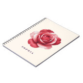 オーダーメイド 赤バラ ノートブック 上品な花柄 (左側)