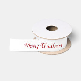 オーダーメイド 赤 白 メリークリスマス 手書き風 サテンリボン