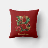 オーダーメイド 輝きのモノグラム クリスマス 赤 金 クッション (裏面)